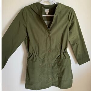 J. Crew Women's Mid-Length Full Zip Jacket Green Size XXS (oversized)‎